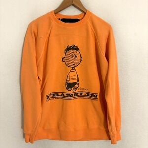 Peanuts x Marc Jacobs Franklin Sweatshirt Size S Orange Distressed Charlie RARE